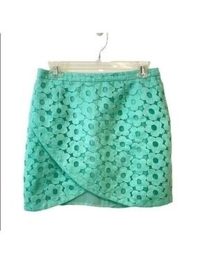Devon Baer Green Floral Tulip Mini Skirt Small